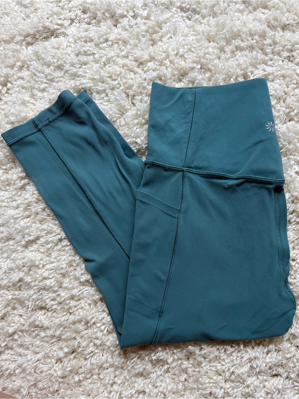 Athleta Salutation Stash Pocket 3/4 High Waisted   Leggings